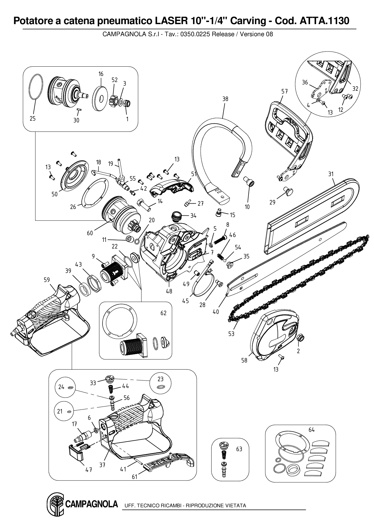 ATTA.1130_Potatore a catena pneum. LASER 10 Carving